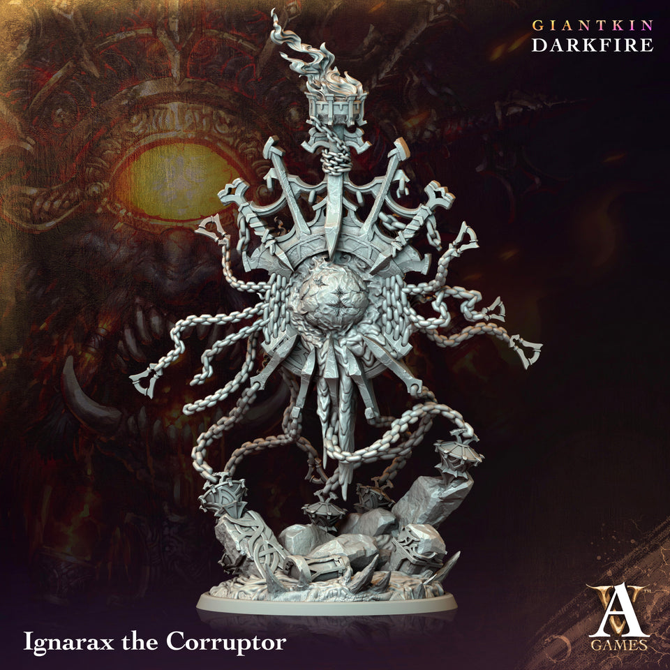 3D Printed Archvillain Games Ignarax the Corruptor Giantkin Darkfire Archvillain Society Vol. XXXIV 28 32mm D&D