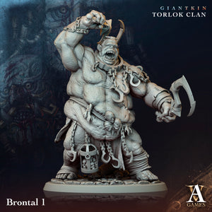 3D Printed Archvillain Games Giantkin - Torlok Clan Brontal 28 32mm D&D
