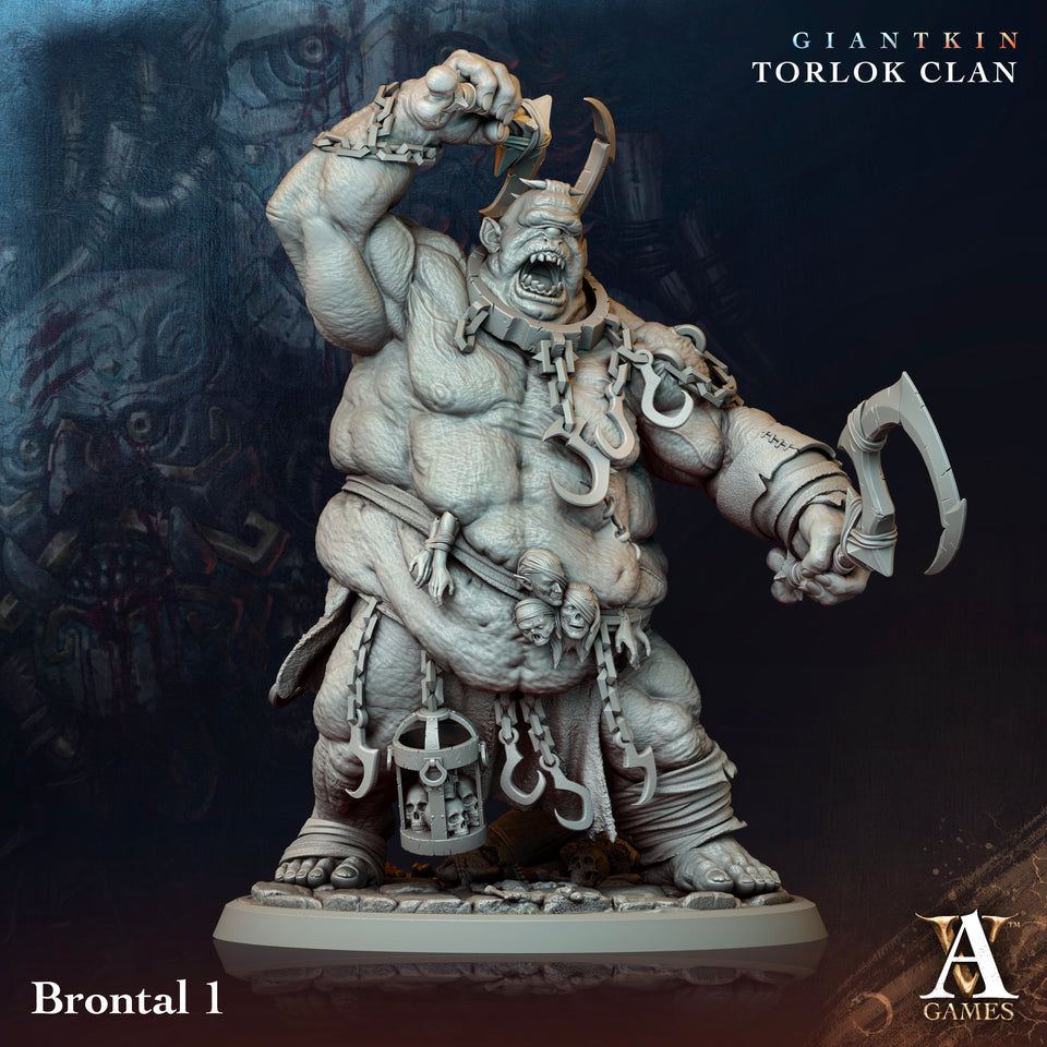 3D Printed Archvillain Games Giantkin - Torlok Clan Brontal 28 32mm D&D