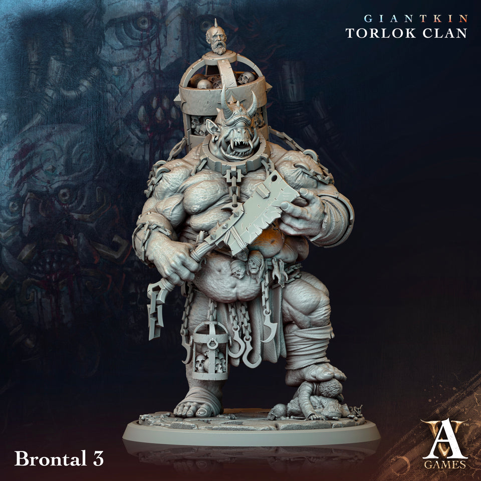 3D Printed Archvillain Games Giantkin - Torlok Clan Brontal 28 32mm D&D