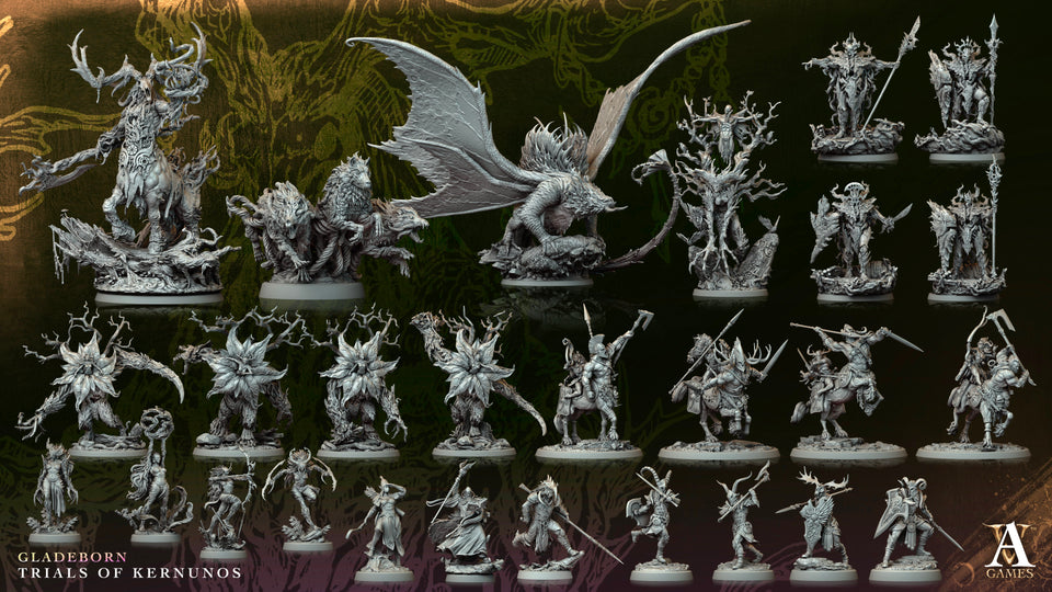 3D Printed Archvillain Naelithir Gladeguard Gladeborn - Trials of Kernunos 28 32mm D&D