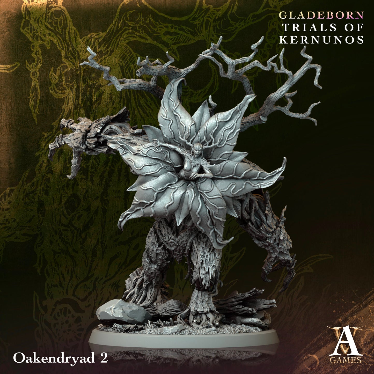 3D Printed Archvillain Games Oakendryad Gladeborn - Trials of Kernunos 28 32mm D&D - 3D Printing Boss 