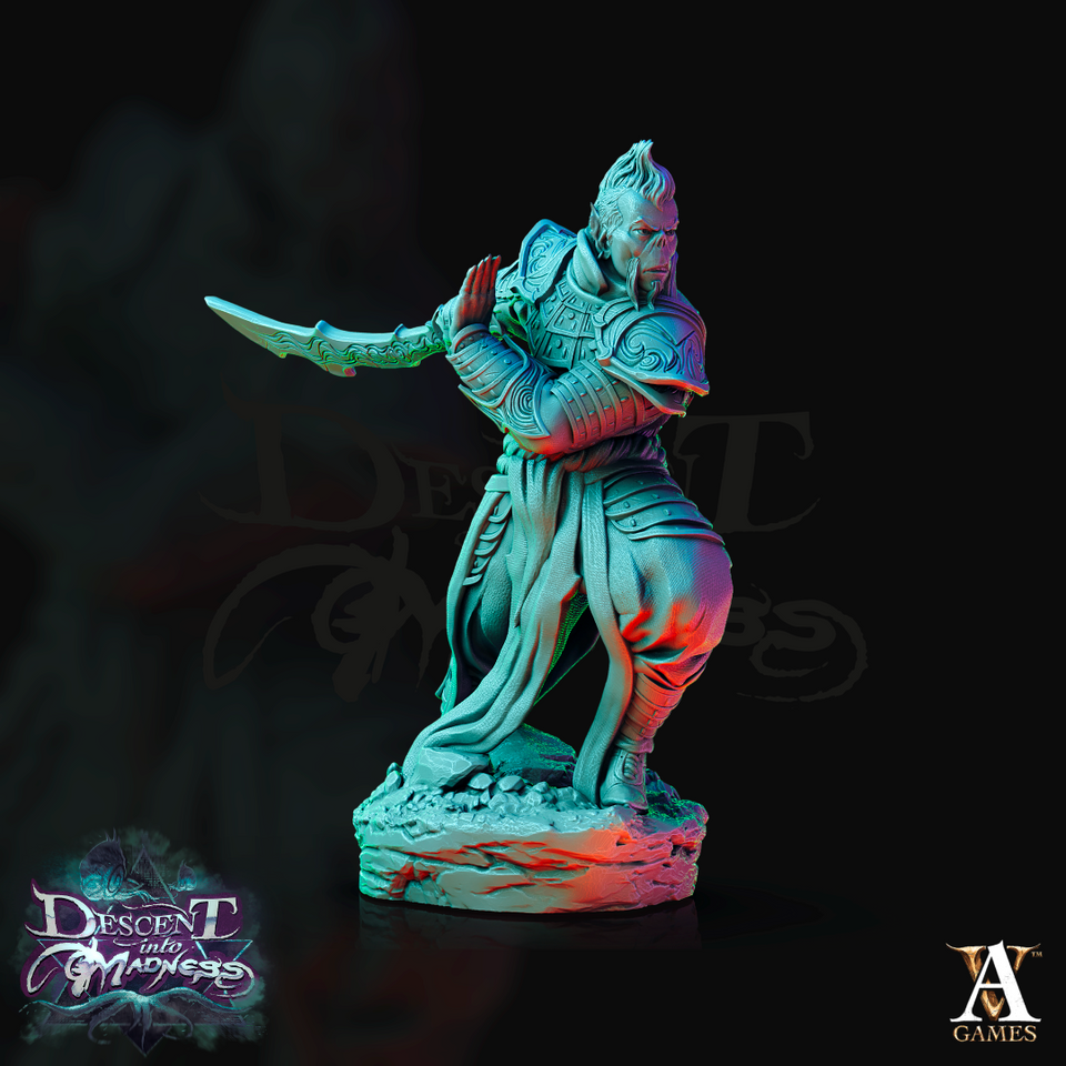 3DPrinted Archvillain Games Descent into Madness - Gith Swordsman 28mm 32mm D&D