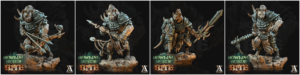 3D Printed Archvillain Games Howling Horde - Gnoll Scouts 28mm 32mm D&D