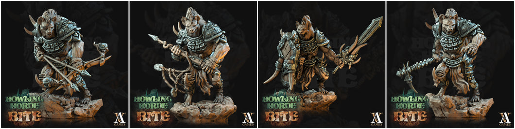 3D Printed Archvillain Games Howling Horde - Gnoll Scouts 28mm 32mm D&D