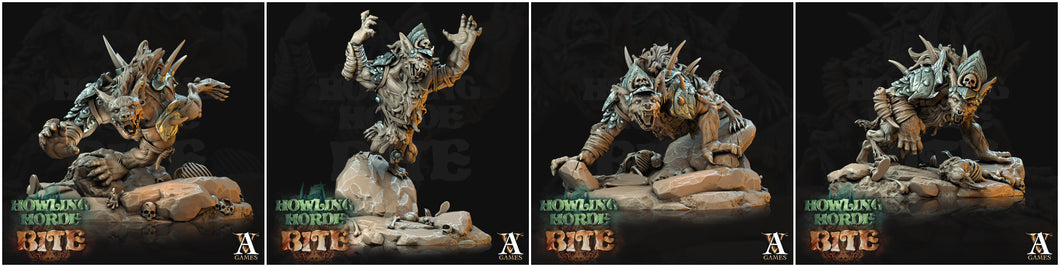 3D Printed Archvillain Games Howling Horde - Gnoll Trackers 28mm 32mm D&D