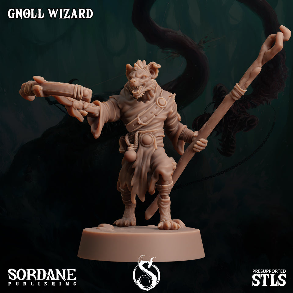 3D Printed Sordane Publishing Gnoll Wizard 28 32mm D&D