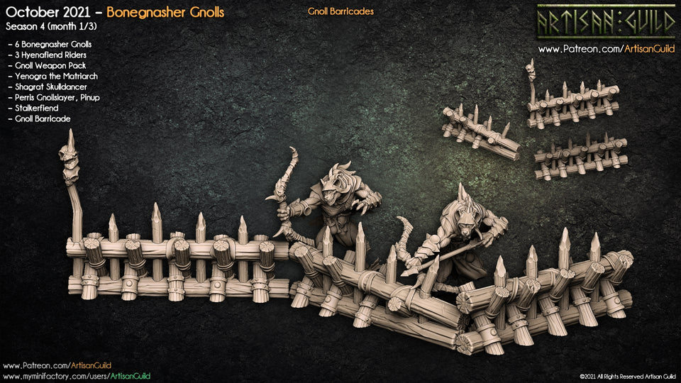 3D Printed Artisan Guild Gnoll Barricade Bonegnasher Gnolls 28mm 32mm