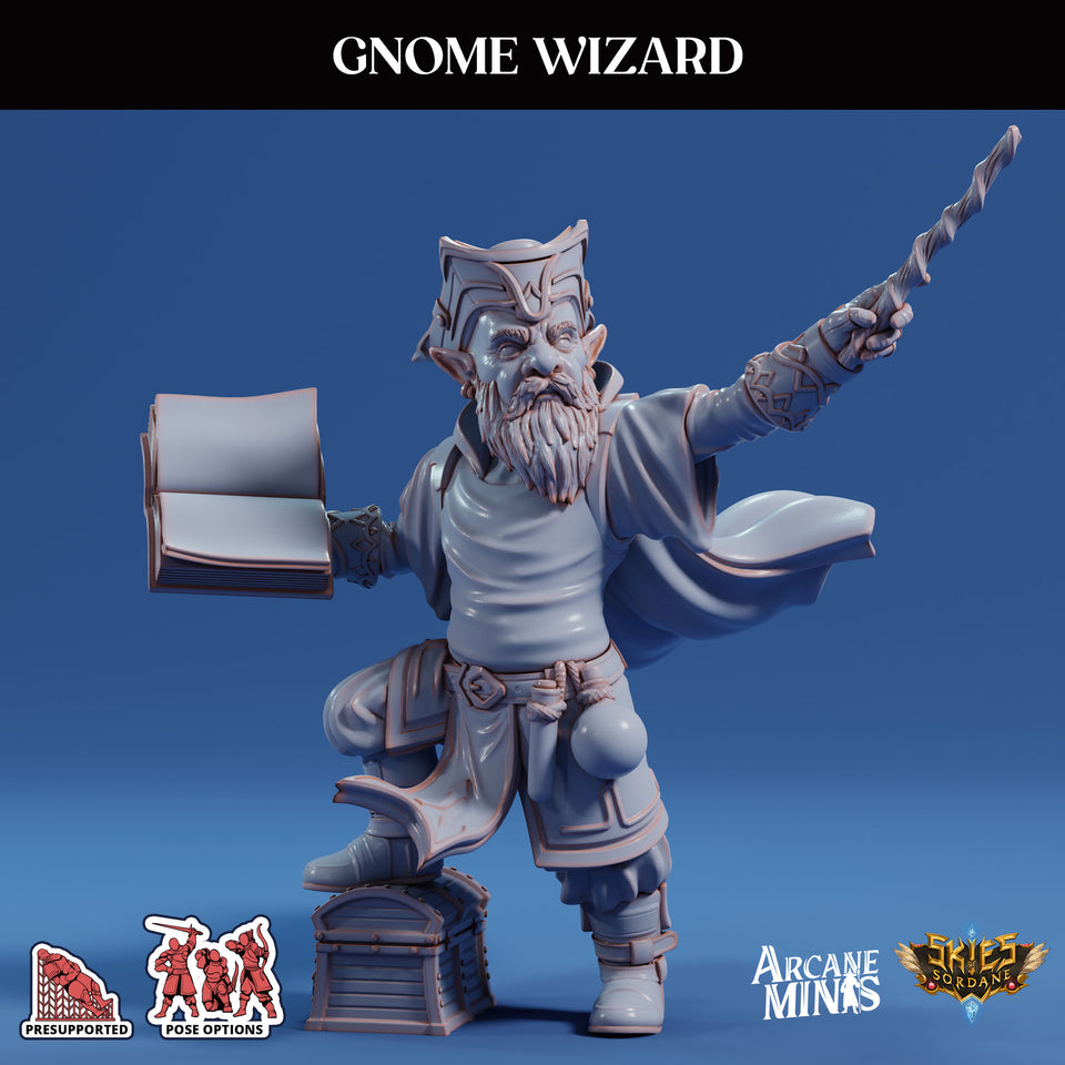 3D Printed Sordane Publishing Arcane Minis Gnome Wizard Swindler's Luck Part Two 28 32mm D&D