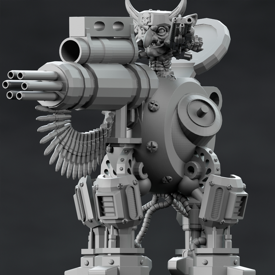 3D Printed Nafarrate Goblin Machine Gun Space Orcs 28mm 32mm D&D