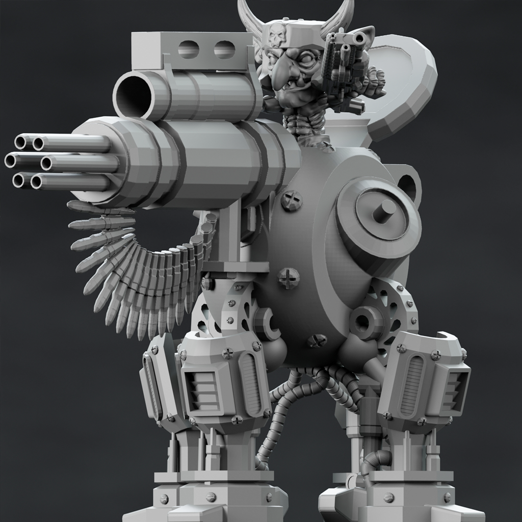 3D Printed Nafarrate Goblin Machine Gun Space Orcs 28mm 32mm D&D