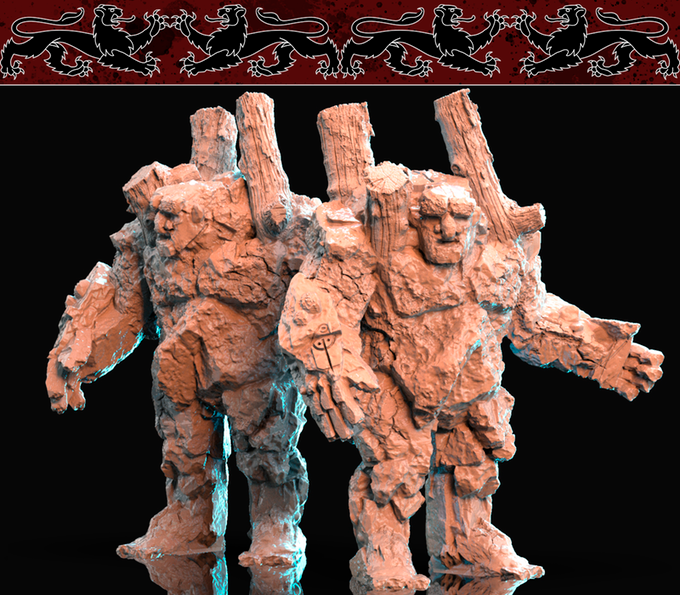 3D Printed Nafarrate Golem Bestiary Vol. 1 Bestiary Creatures Volume 1 28mm 32mm D&D