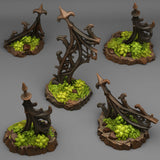 3D Printed Fantastic Plants and Rocks Gothic Gate Ruins 28mm - 32mm D&D Wargaming