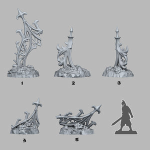 3D Printed Fantastic Plants and Rocks Gothic Gate Ruins 28mm - 32mm D&D Wargaming