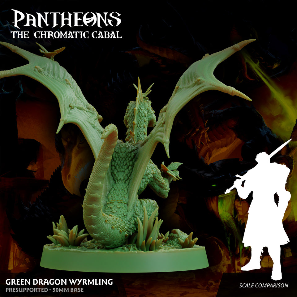 3D Printed Sordane Publishing Wyrmling Green Dragon Pantheons - The Chromatic Cabal 28 32mm D&D