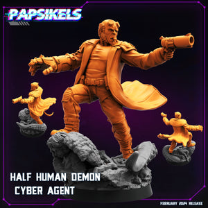 3D Printed Papsikels Half Human Demon Cyber Agent February 2025 Cyberpunk 28mm 32mm