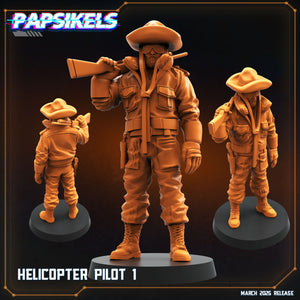 3D Printed Papsikels Helicopter Pilots MARCH 2025 CYBERPUNK 28mm 32mm
