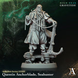 3D Printed Archvillain Games Quentin Anchorblade Seahunter Archvillain Society Vol XXXIII 28 32mm D&D