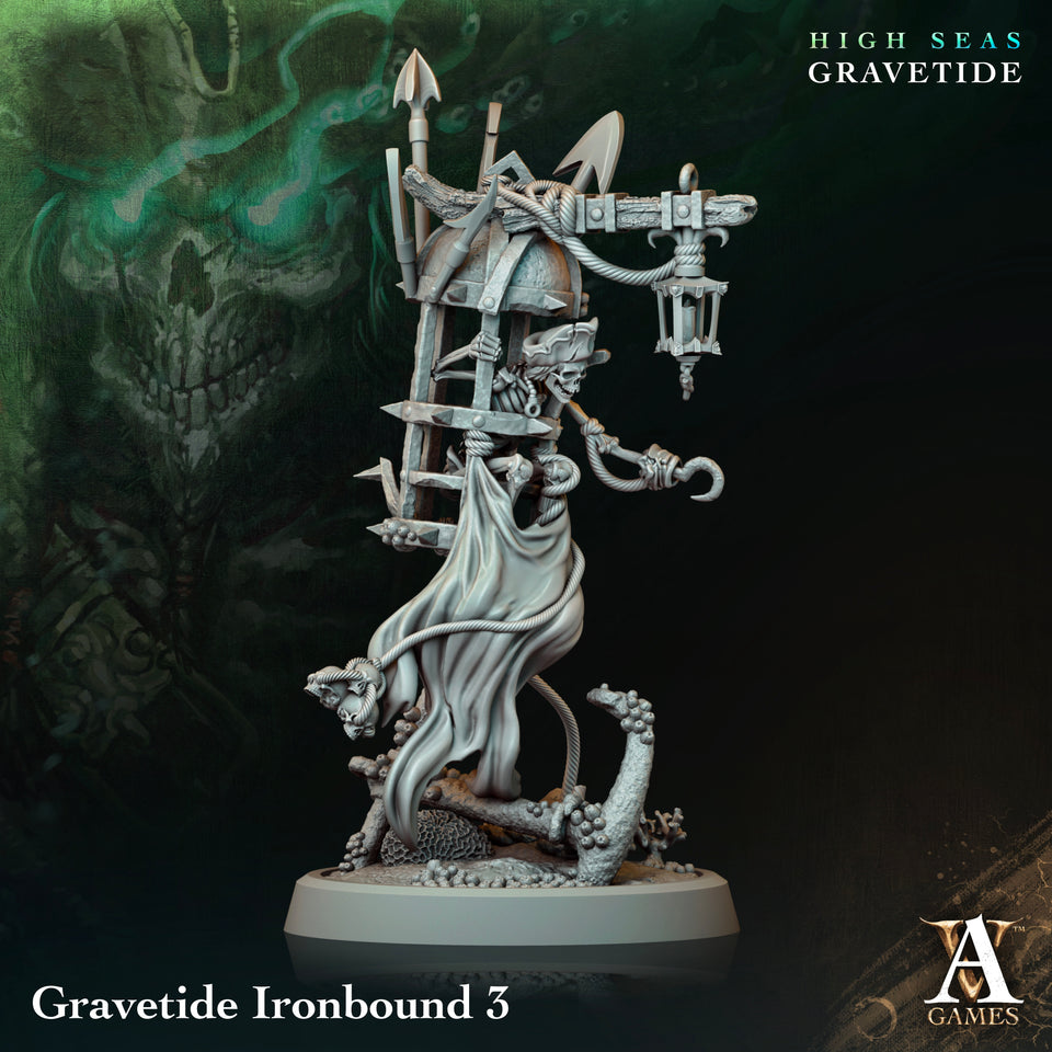 3D Printed Archvillain Games High Seas - Gravetide Gravetide Ironbound 28 32mm D&D
