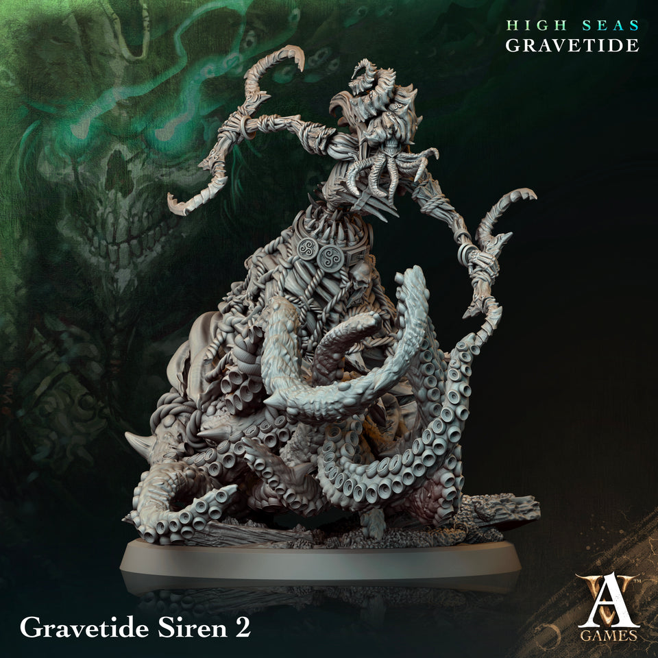 3D Printed Archvillain Games High Seas - Gravetide Gravetide Siren 28 32mm D&D