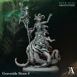 3D Printed Archvillain Games High Seas - Gravetide Gravetide Siren 28 32mm D&D