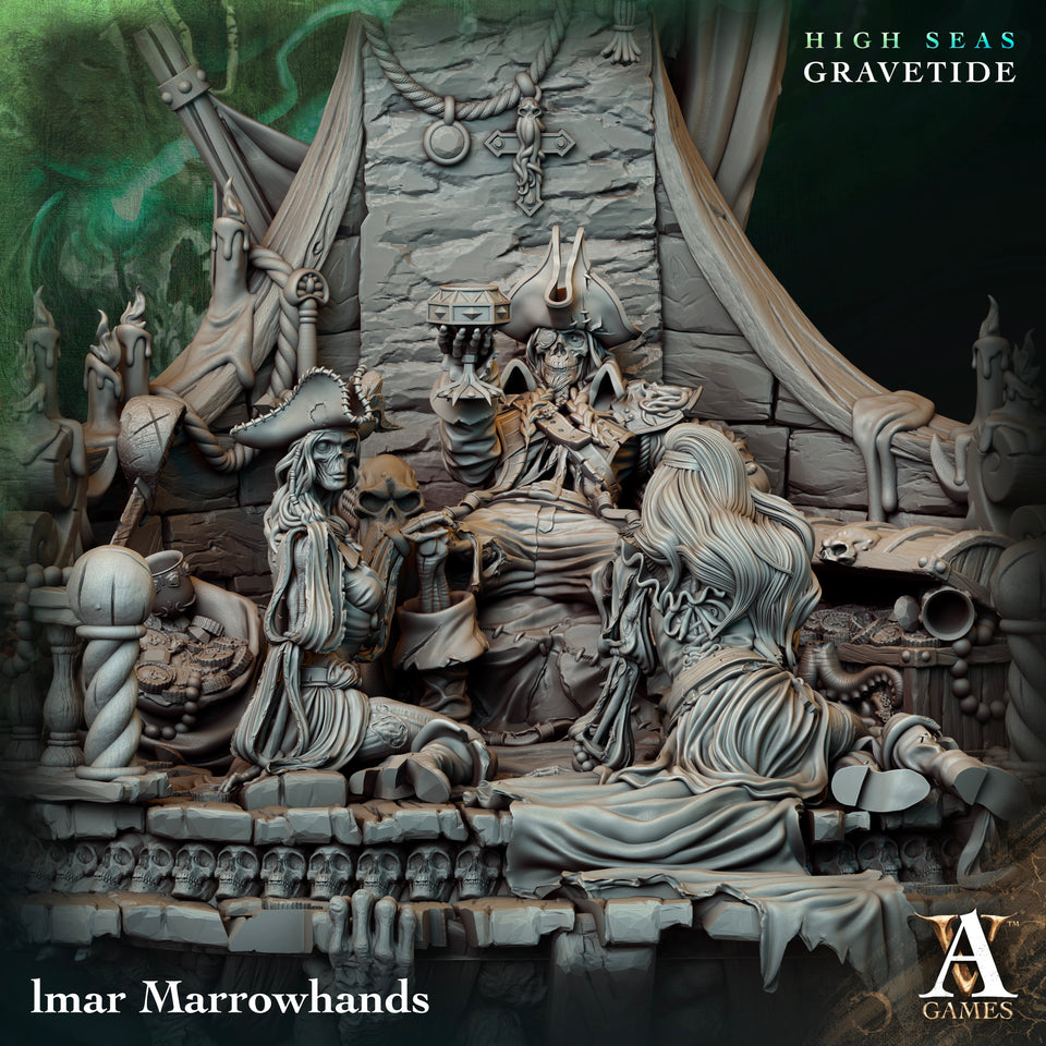3D Printed Archvillain Games High Seas - Gravetide lmar Marrowhands 28 32mm D&D