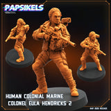 3D Printed Papsikels Human Colonial Marine Colonel Eula Hendricks Set May 2025 Alien vs. Humans Reconnaissance 28mm 32mm