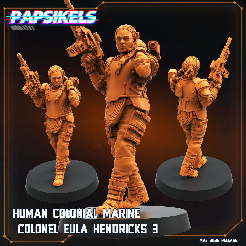 3D Printed Papsikels Human Colonial Marine Colonel Eula Hendricks Set May 2025 Alien vs. Humans Reconnaissance 28mm 32mm