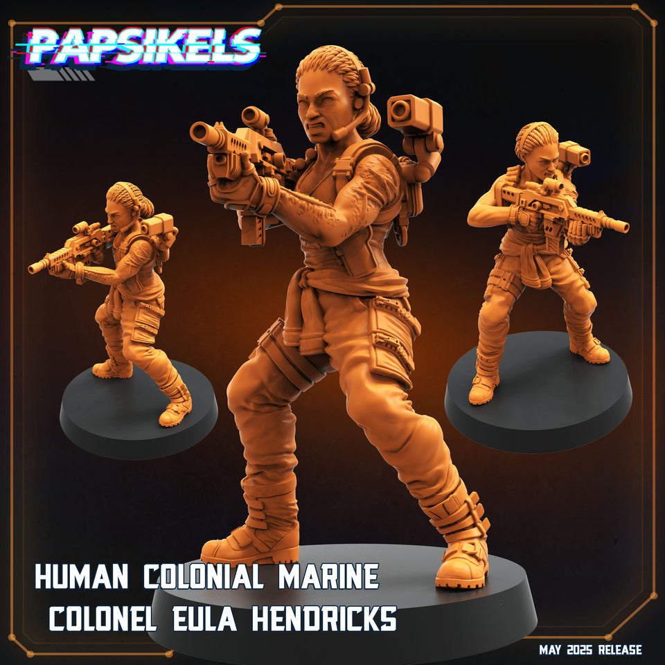 3D Printed Papsikels Human Colonial Marine Colonel Eula Hendricks Set May 2025 Alien vs. Humans Reconnaissance 28mm 32mm