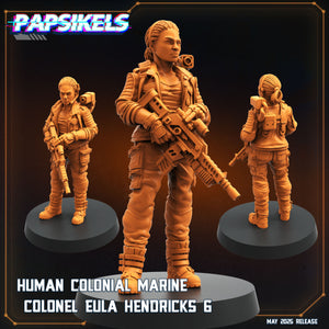 3D Printed Papsikels Human Colonial Marine Colonel Eula Hendricks Set May 2025 Alien vs. Humans Reconnaissance 28mm 32mm