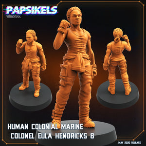 3D Printed Papsikels Human Colonial Marine Colonel Eula Hendricks Set May 2025 Alien vs. Humans Reconnaissance 28mm 32mm