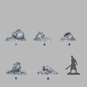 3D Printed Fantastic Plants and Rocks Haunted Witches Cauldrons 28mm - 32mm D&D Wargaming