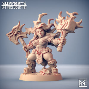 3D Printed Artisan Guild Helga Windfury Dwarven Oathbreakers 28mm 32mm