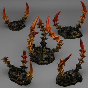 3D Printed Fantastic Plants and Rocks Hell Chain Claws 28mm - 32mm D&D Wargaming