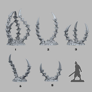 3D Printed Fantastic Plants and Rocks Hell Chain Claws 28mm - 32mm D&D Wargaming