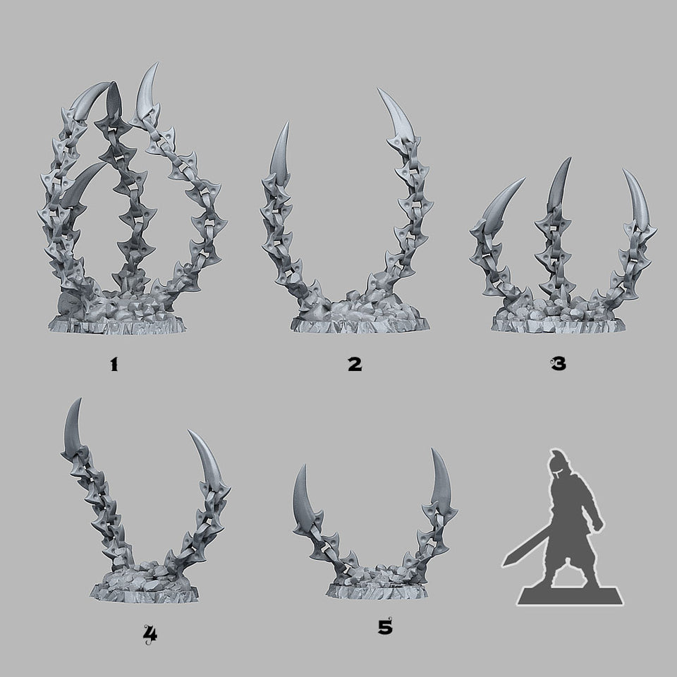 3D Printed Fantastic Plants and Rocks Hell Chain Claws 28mm - 32mm D&D Wargaming