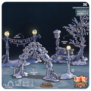 3D Printed Cast n Play Christmas Village Terrain Set 28mm 32mm D&D