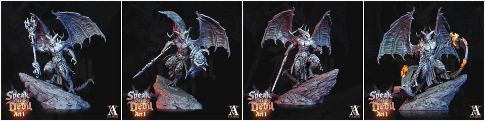3D Printed Archvillain Games Horned Devil Speak of the Devil Act I 28 32mm D&D