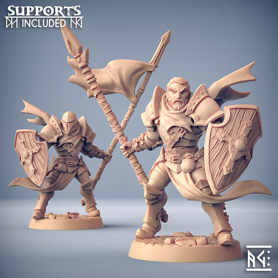 3D Printed Artisan Guild Modular Human Fighters Fighters Guild Set 28mm 32mm