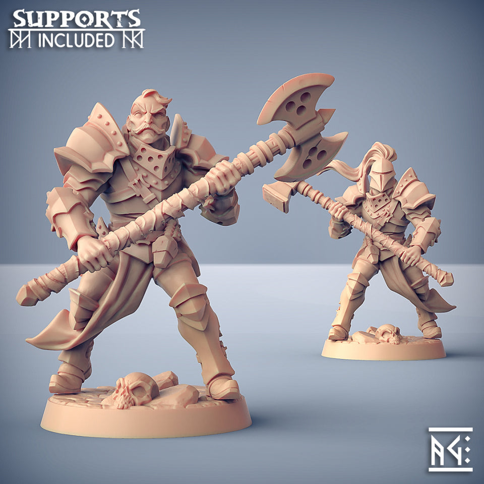 3D Printed Artisan Guild Modular Human Fighters Fighters Guild Set 28mm 32mm