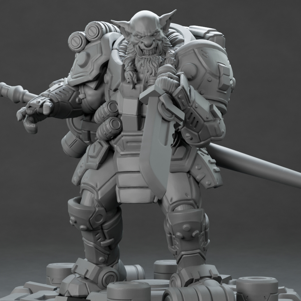 3D Printed Nafarrate Hunter Orc Set Space Orcs 28 32 mm D&D