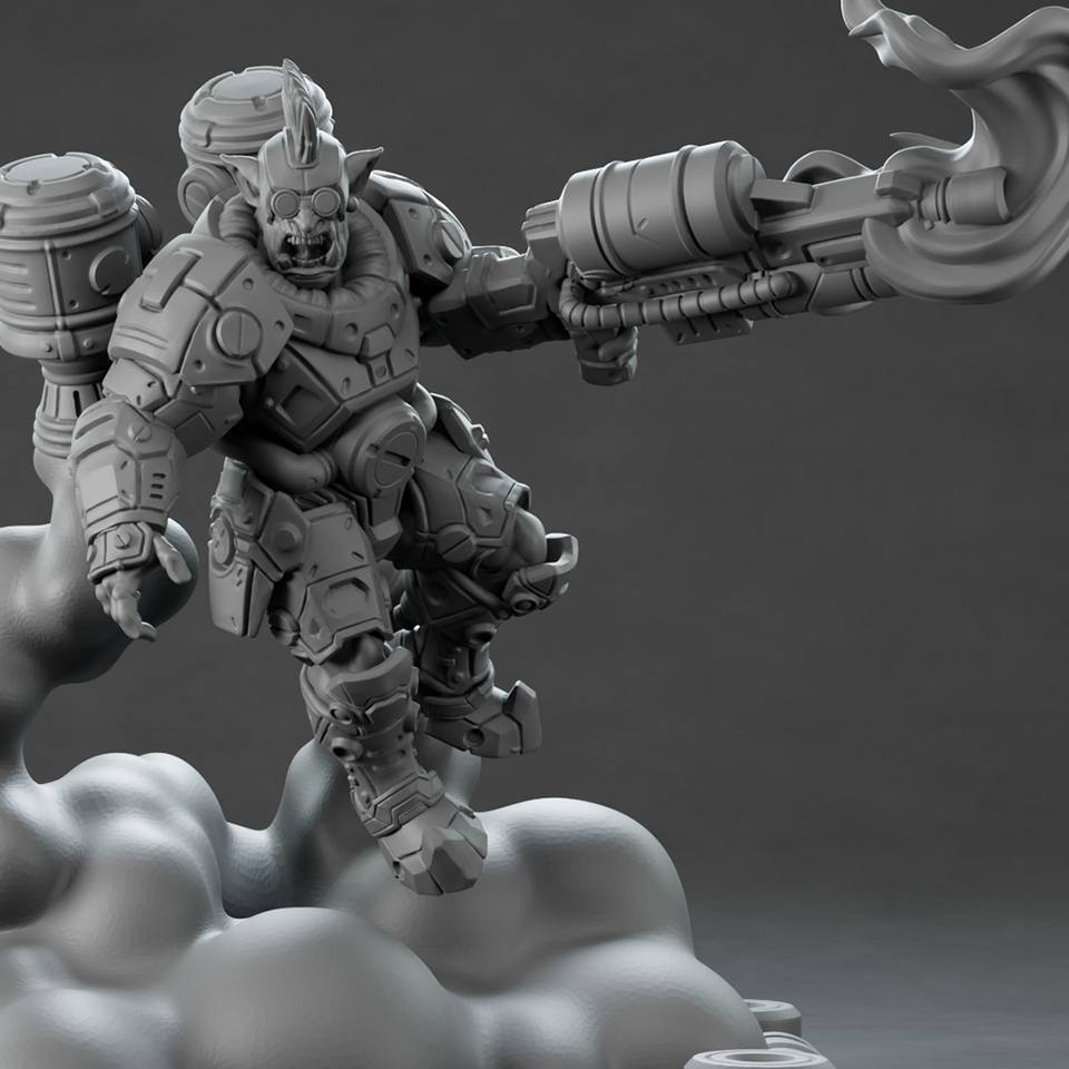 3D Printed Nafarrate Jumper Orc Set Space Orcs 28 32 mm D&D