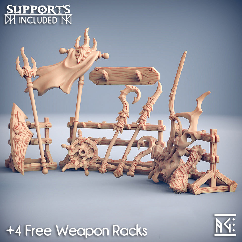 3D Printed Artisan Guild Jurakin Weapons Rack Death-Tide Jurakin 28mm 32mm