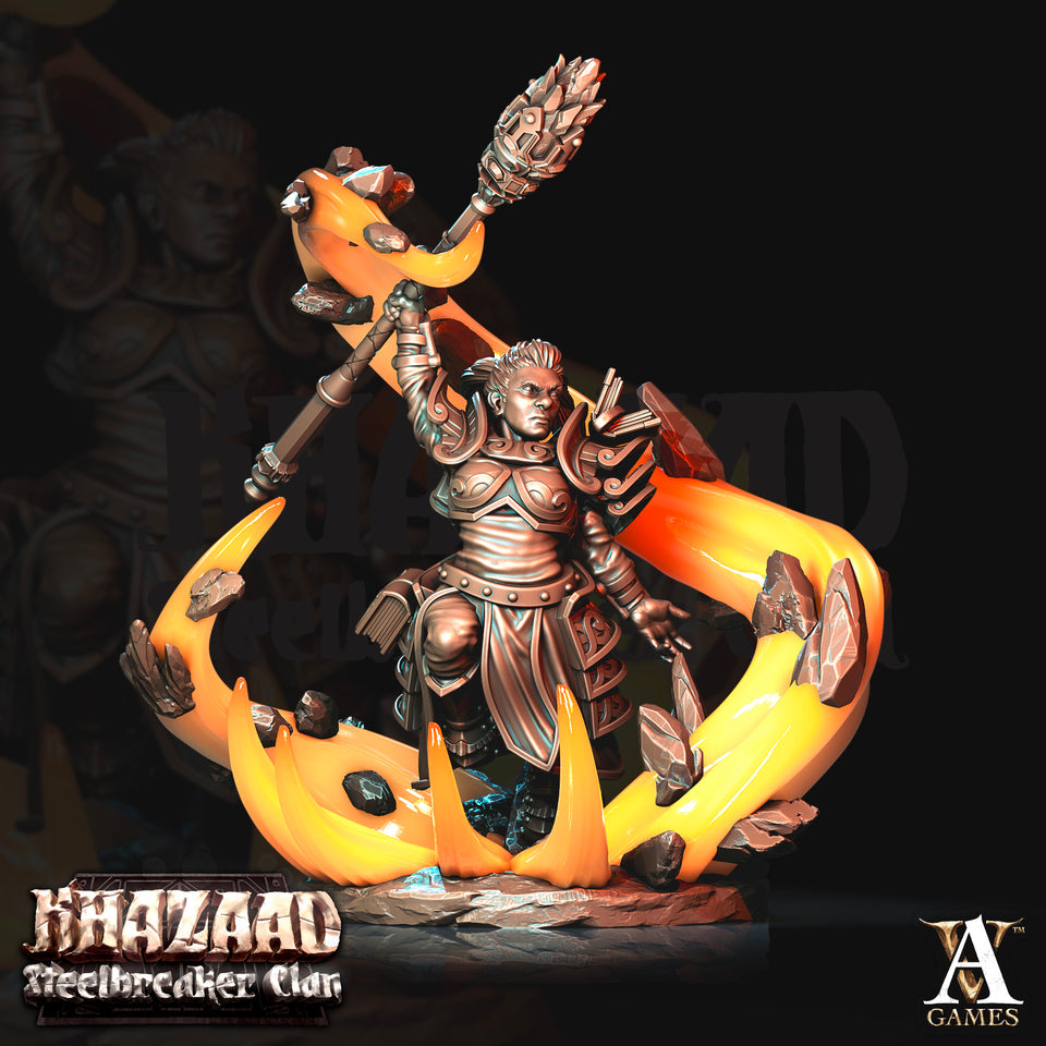 3D Printed Archvillain Games Khazaad Steelbreaker Clan - Geomancers 28mm 32mm D&D