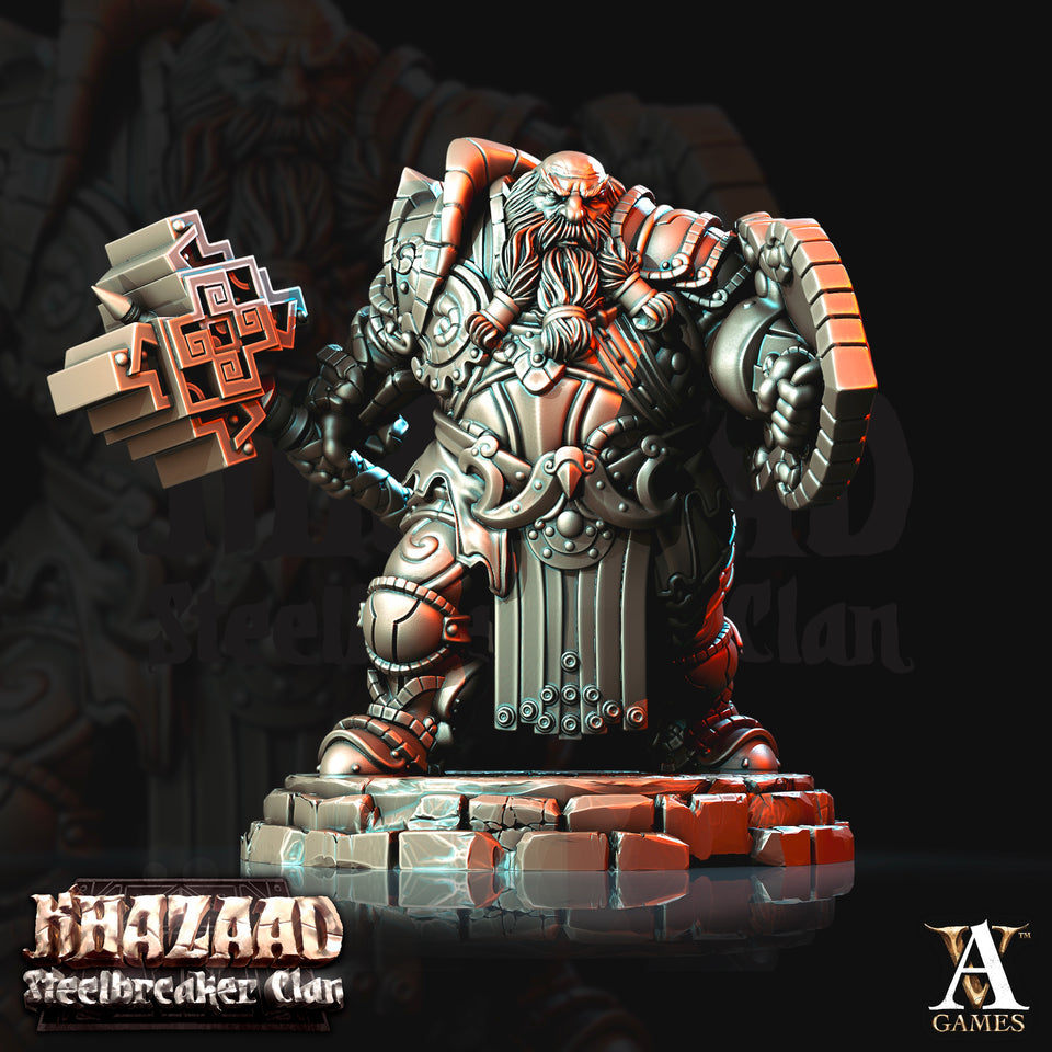 3D Printed Archvillain Games Khazaad Steelbreaker Clan - Steelbreaker Dwarf Warriors 28mm 32mm D&D