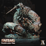3D Printed Archvillain Games Khazaad Steelbreaker Clan - Stone Worm with Rider 28mm 32mm D&D