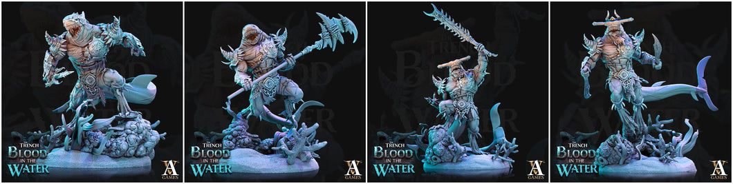 3D Printed Archvillain Games Karkhari The Trench Blood In the Water 28 32mm D&D