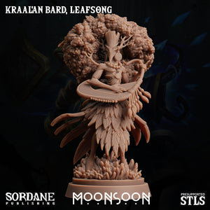 3D Printed Sordane Publishing Kraal'an Bard Leafsong Moonsoon 28 32mm D&D