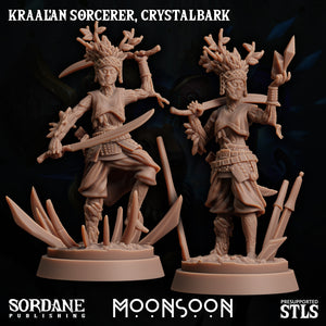 3D Printed Sordane Publishing Kraal'an Sorcerer Crystalbark Moonsoon 28 32mm D&D