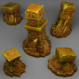 3D Printed Fantastic Plants and Rocks Lost Maya Columns 28mm - 32mm D&D Wargaming